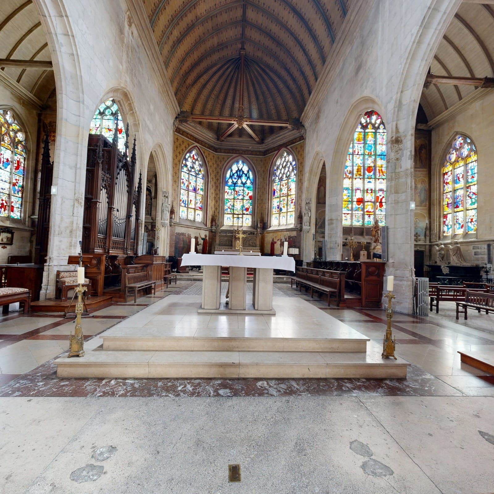 Chœur et vitraux du XVIe siècle de l'église Saint-Godard de Rouen