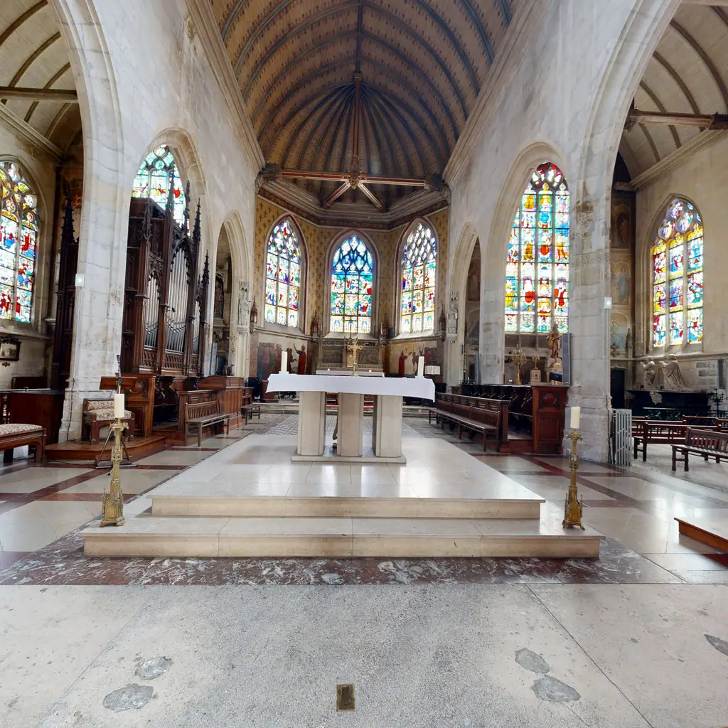 Le chœur de l'église Saint-Godard de Rouen, panorama 360°